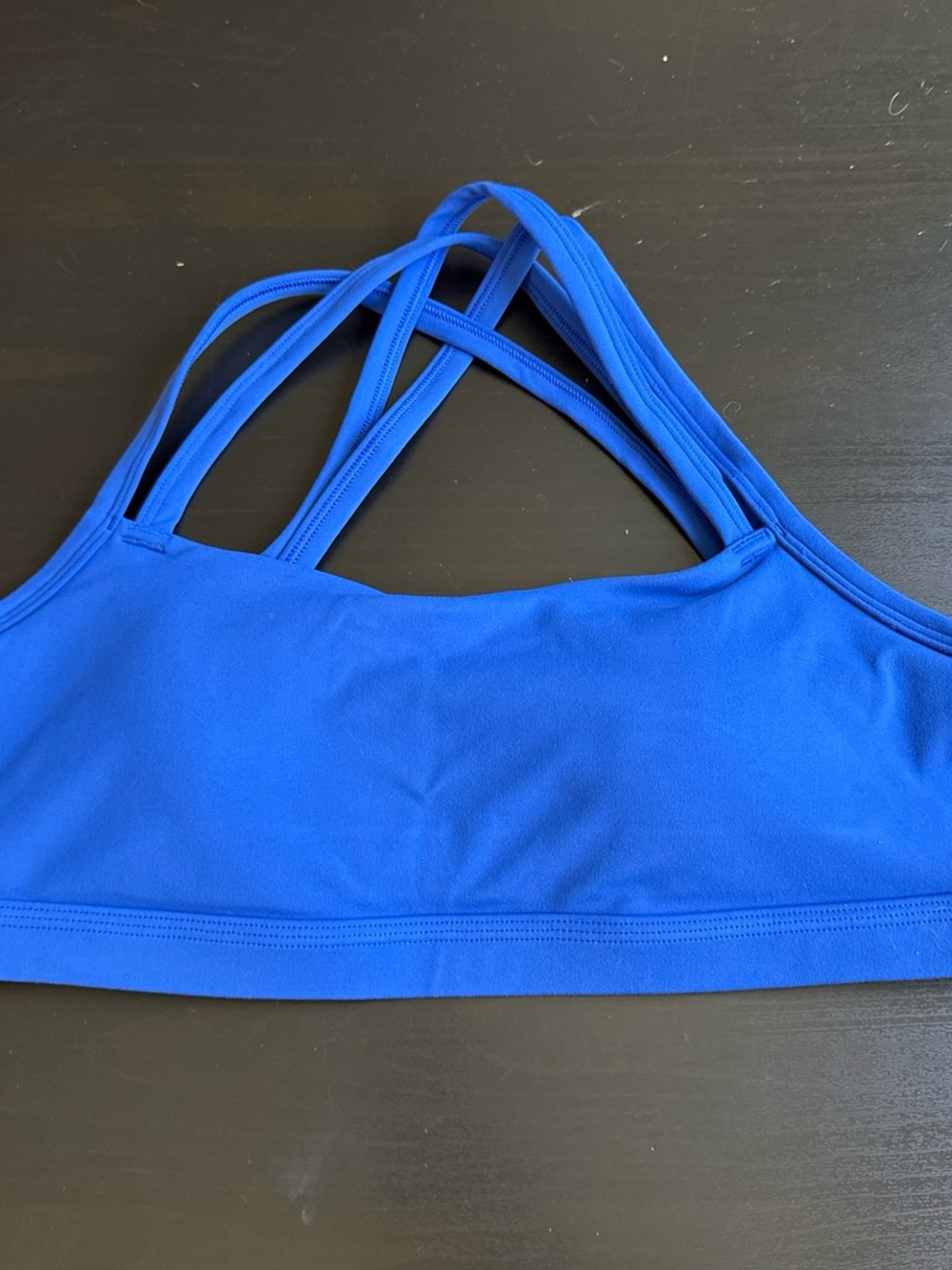 LSKD Royal Blue Velocity Sports Bra with Crisscross Back